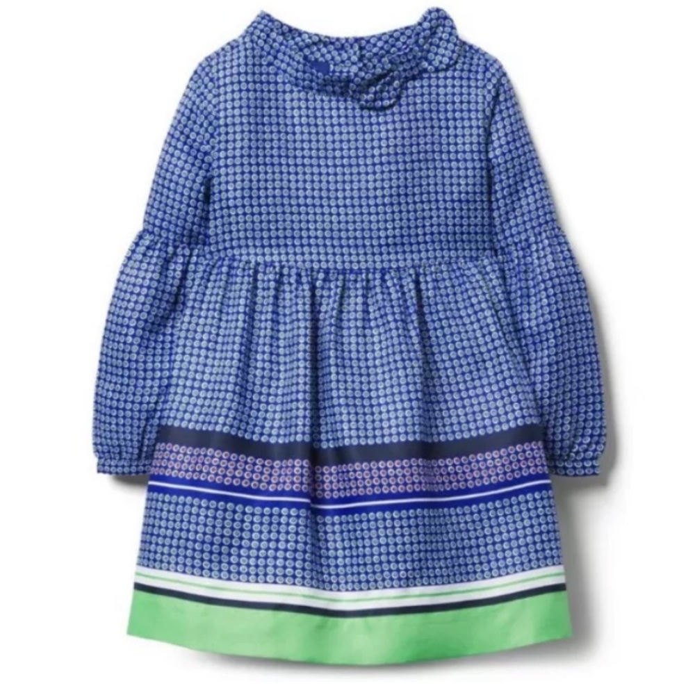 Jack & Jill Blue & Green Dress 12-18 months Lined Like New Worn Once